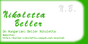 nikoletta beller business card